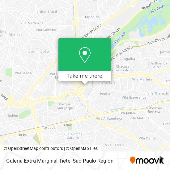 Galeria Extra Marginal Tiete map