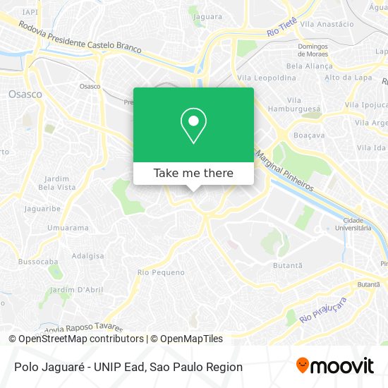 Mapa Polo Jaguaré - UNIP Ead