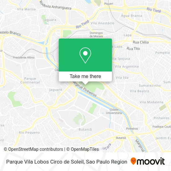Parque Vila Lobos Circo de Soleil map