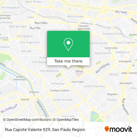 Mapa Rua Capote Valente 929