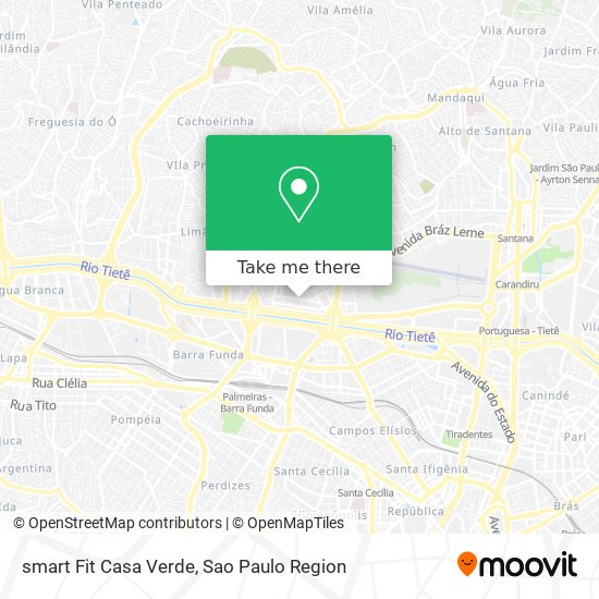 Mapa smart Fit Casa Verde