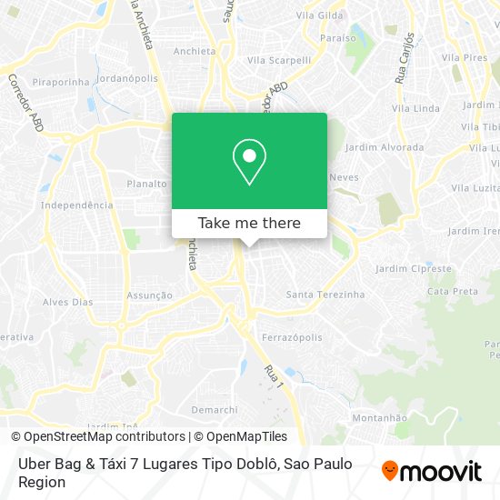 Mapa Uber Bag & Táxi 7 Lugares Tipo Doblô