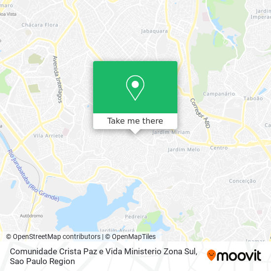 Mapa Comunidade Crista Paz e Vida Ministerio Zona Sul