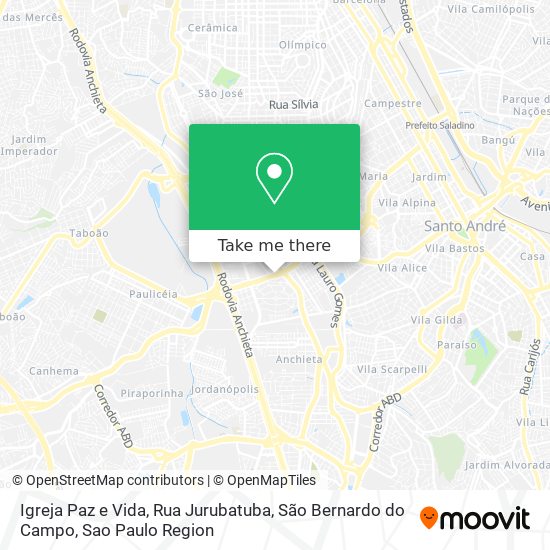 Igreja Paz e Vida, Rua Jurubatuba, São Bernardo do Campo map