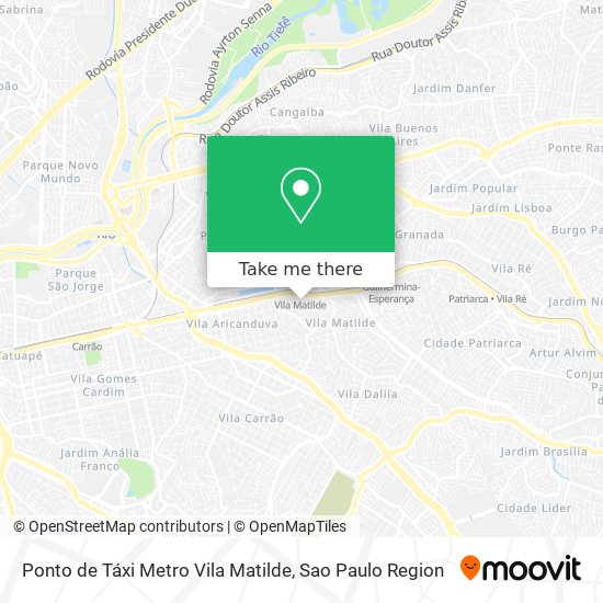 Ponto de Táxi Metro Vila Matilde map