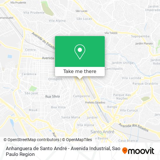 Anhanguera de Santo André - Avenida Industrial map