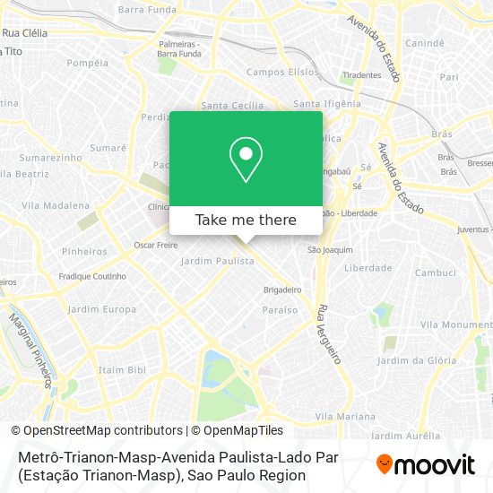 Metrô-Trianon-Masp-Avenida Paulista-Lado Par (Estação Trianon-Masp) map