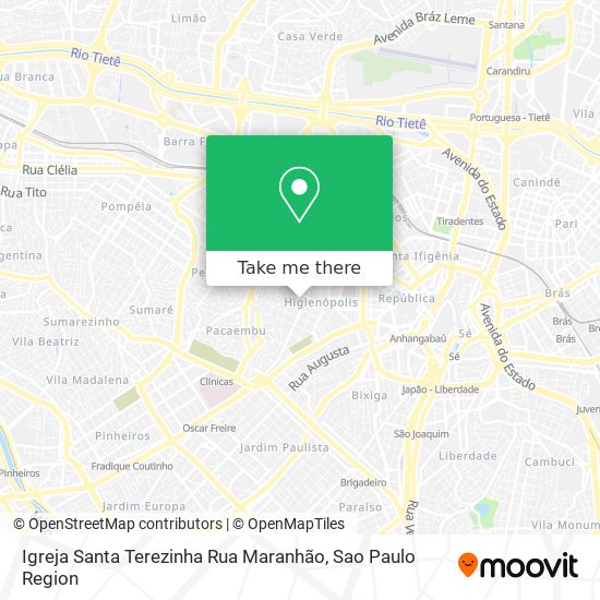 Mapa Igreja Santa Terezinha Rua Maranhão