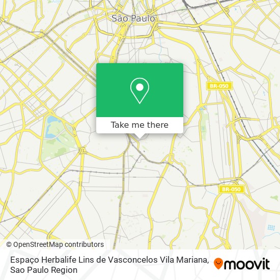 Mapa Espaço Herbalife Lins de Vasconcelos Vila Mariana