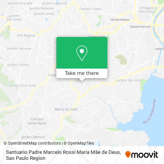 Mapa Santuario Padre Marcelo Rossi Maria Mãe de Deus