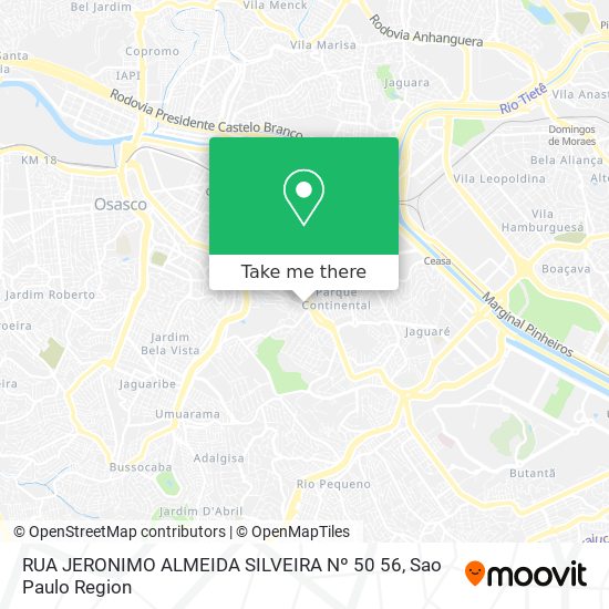 Mapa RUA JERONIMO ALMEIDA SILVEIRA    Nº 50 56