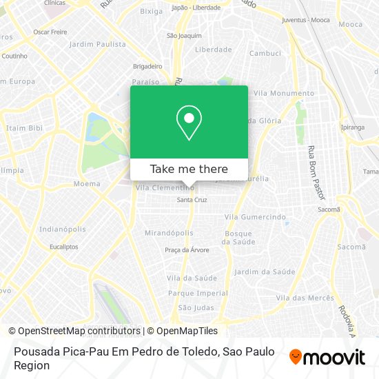 Mapa Pousada Pica-Pau Em Pedro de Toledo