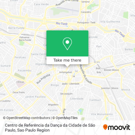 Mapa Centro de Referência da Dança da Cidade de São Paulo