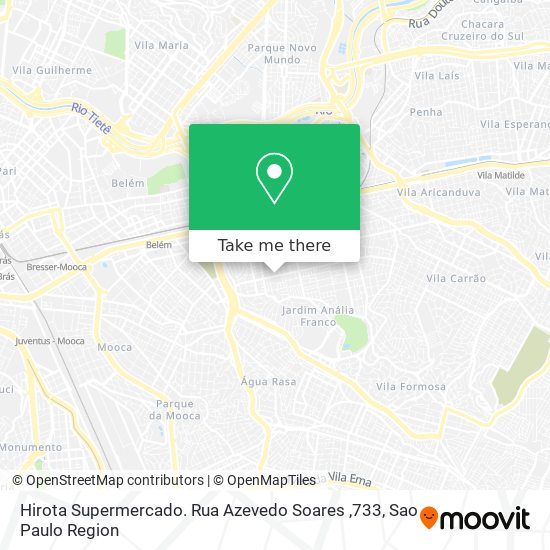 Hirota Supermercado. Rua Azevedo Soares ,733 map