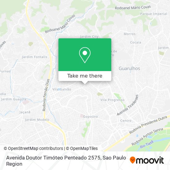 Mapa Avenida Doutor Timóteo Penteado 2575
