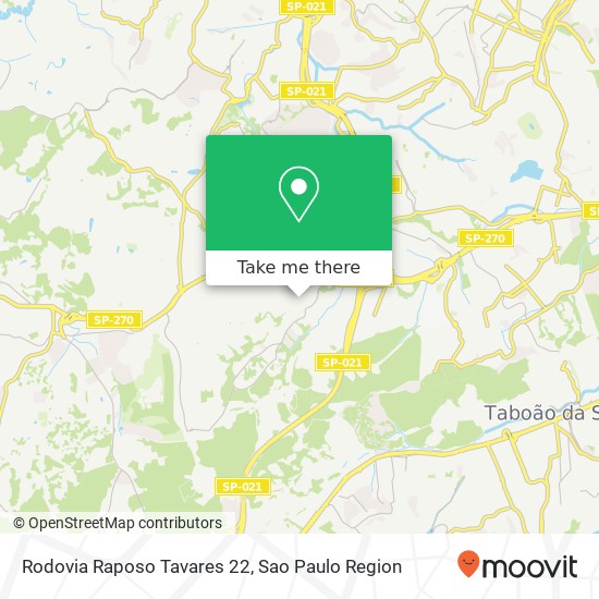 Rodovia Raposo Tavares 22 map