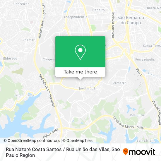 Mapa Rua Nazaré Costa Santos / Rua União das Vilas