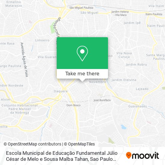 Mapa Escola Municipal de Educação Fundamental Júlio César de Melo e Sousa Malba Tahan