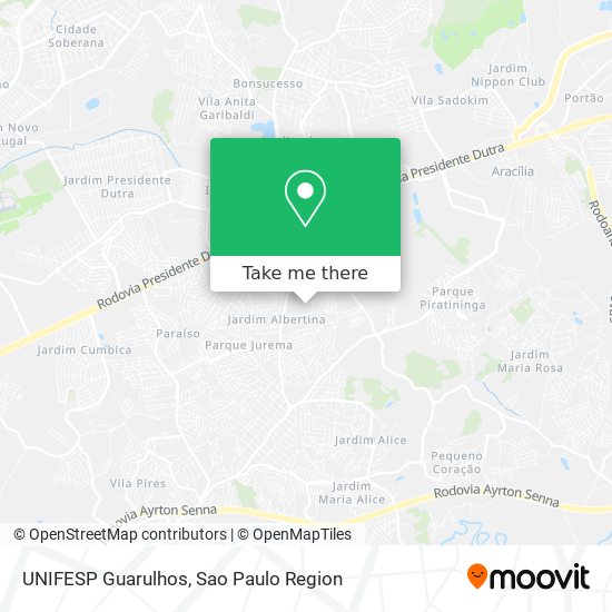 UNIFESP Guarulhos map