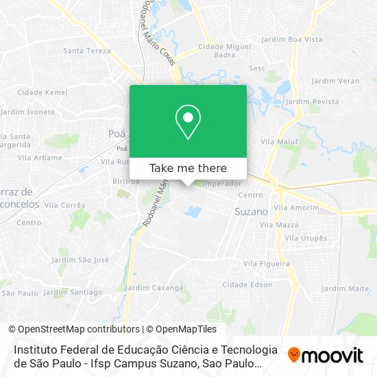 Mapa Instituto Federal de Educação Ciência e Tecnologia de São Paulo - Ifsp Campus Suzano