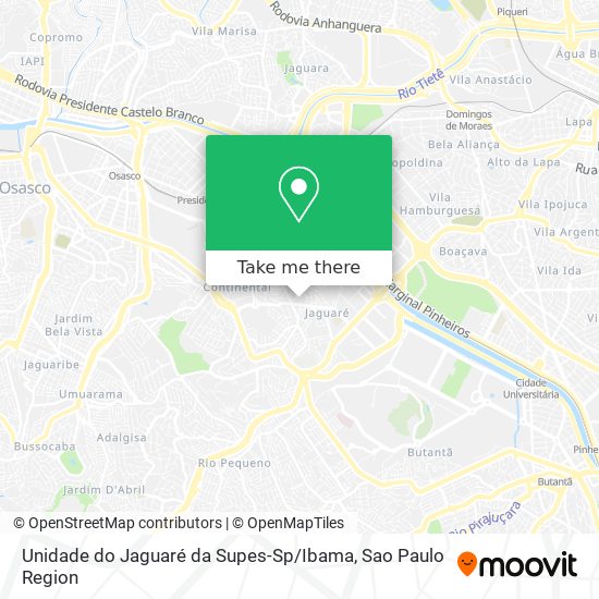 Mapa Unidade do Jaguaré da Supes-Sp / Ibama