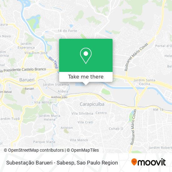 Subestação Barueri - Sabesp map