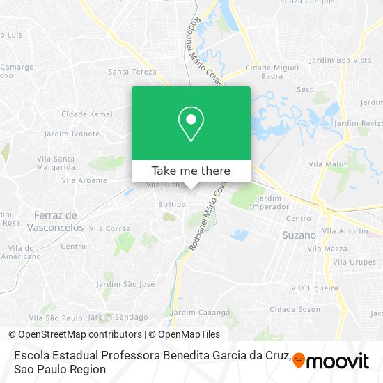 Mapa Escola Estadual Professora Benedita Garcia da Cruz