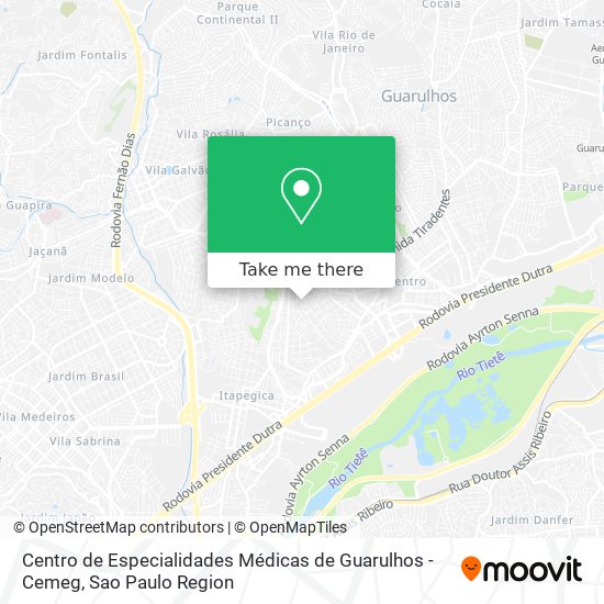 Centro de Especialidades Médicas de Guarulhos - Cemeg map