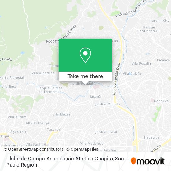 Mapa Clube de Campo Associação Atlética Guapira