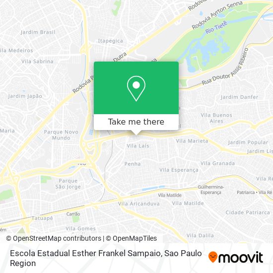 Mapa Escola Estadual Esther Frankel Sampaio