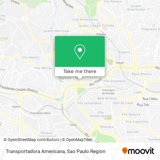 Mapa Transportadora Americana