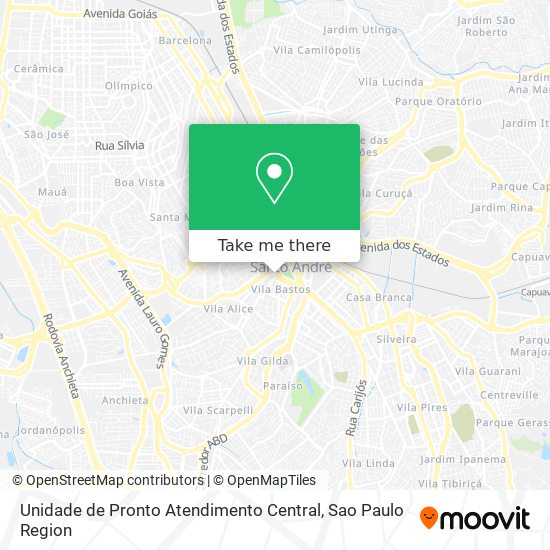 Mapa Unidade de Pronto Atendimento Central