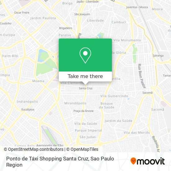 Mapa Ponto de Táxi Shopping Santa Cruz