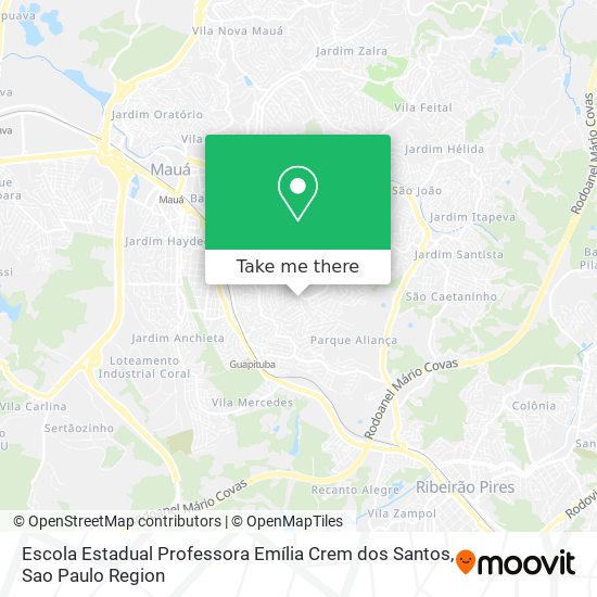 Mapa Escola Estadual Professora Emília Crem dos Santos