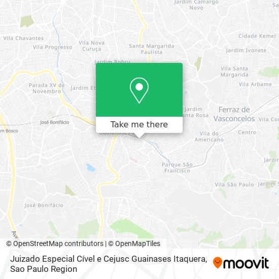 Juizado Especial Cível e Cejusc Guainases Itaquera map