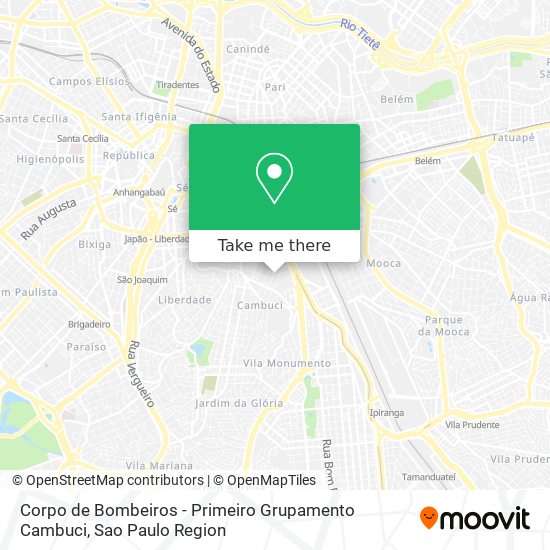 Corpo de Bombeiros - Primeiro Grupamento Cambuci map