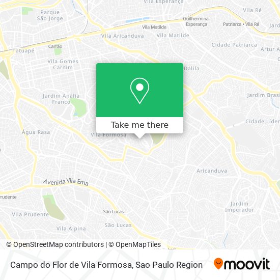 Campo do Flor de Vila Formosa map