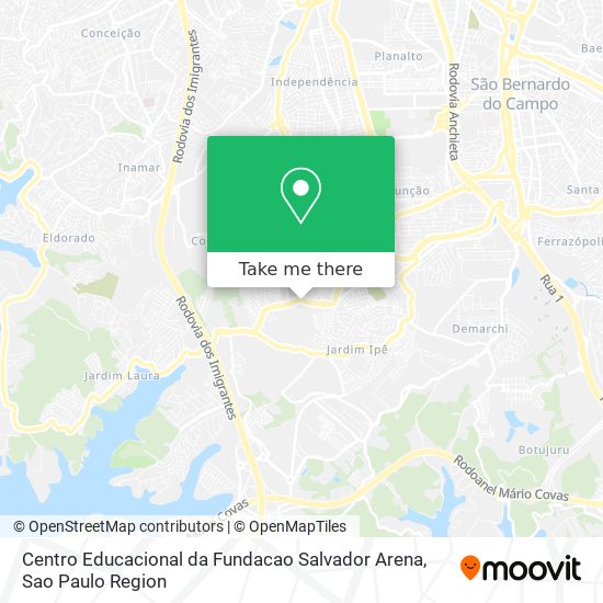 Mapa Centro Educacional da Fundacao Salvador Arena