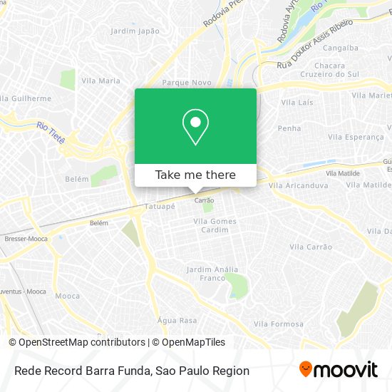 Rede Record Barra Funda map