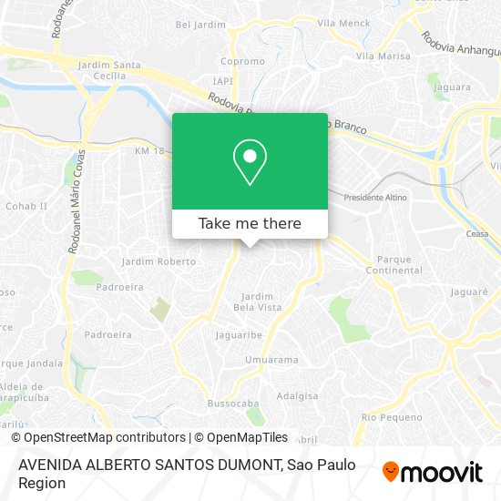 Mapa AVENIDA ALBERTO SANTOS DUMONT
