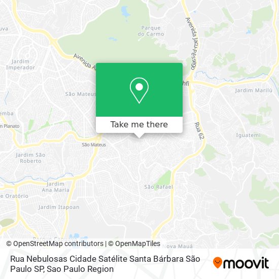 Rua Nebulosas  Cidade Satélite Santa Bárbara  São Paulo   SP map