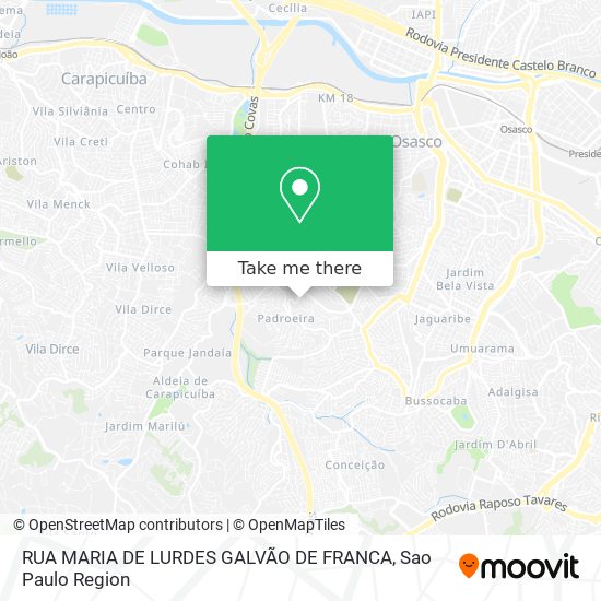 RUA MARIA DE LURDES GALVÃO DE FRANCA map