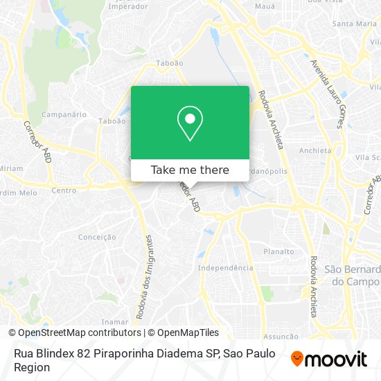 Rua Blindex  82   Piraporinha   Diadema   SP map