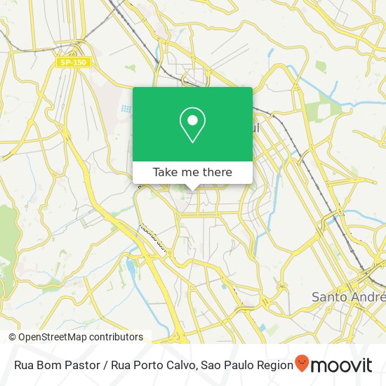 Mapa Rua Bom Pastor / Rua Porto Calvo