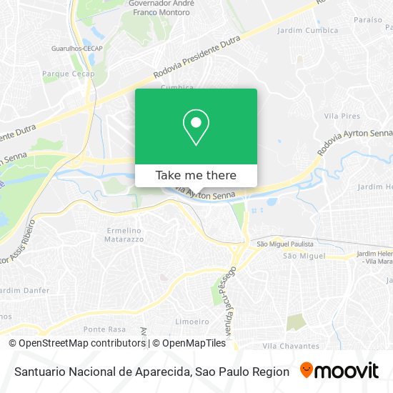 Mapa Santuario Nacional de Aparecida