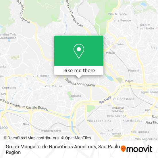 Grupo Mangalot de Narcóticos Anônimos map