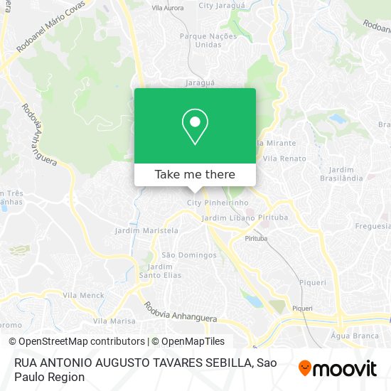 Mapa RUA ANTONIO AUGUSTO TAVARES SEBILLA