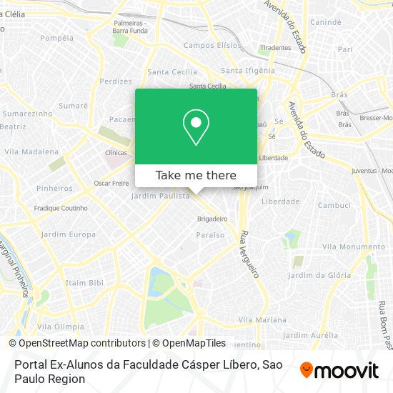 Mapa Portal Ex-Alunos da Faculdade Cásper Líbero