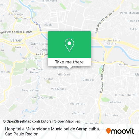 Hospital e Maternidade Municipal de Carapicuiba map
