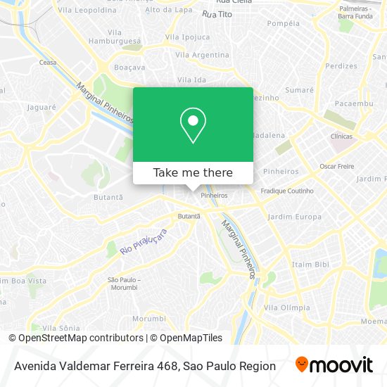 Mapa Avenida Valdemar Ferreira 468